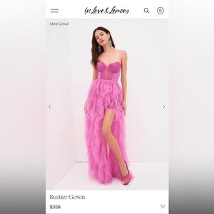 For Love & Lemons Bustier Gown - Pink, S